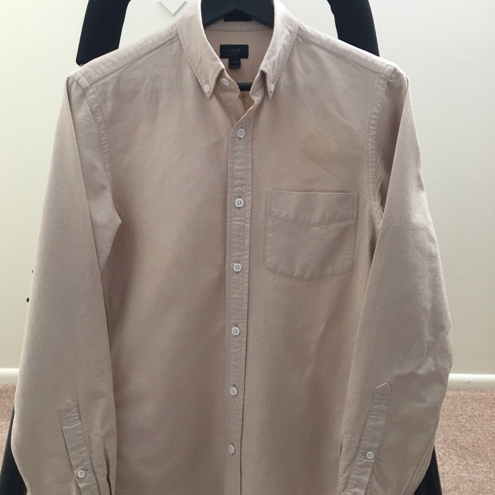 J. Crew Slim Oxford Shirt (Tan/Cream) - XS